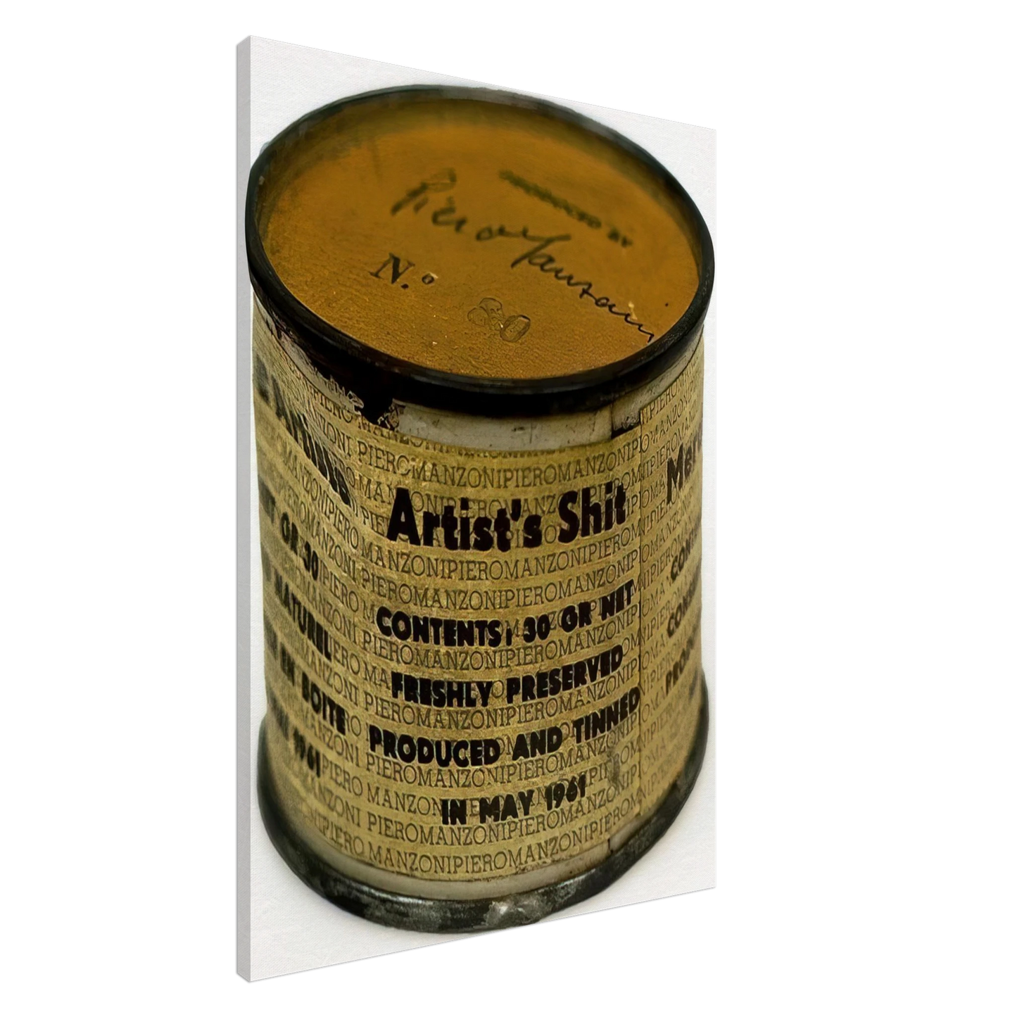 Piero Manzoni - Artist's Shit Canvas - 20x30 cm / 8x12 inches-canvas