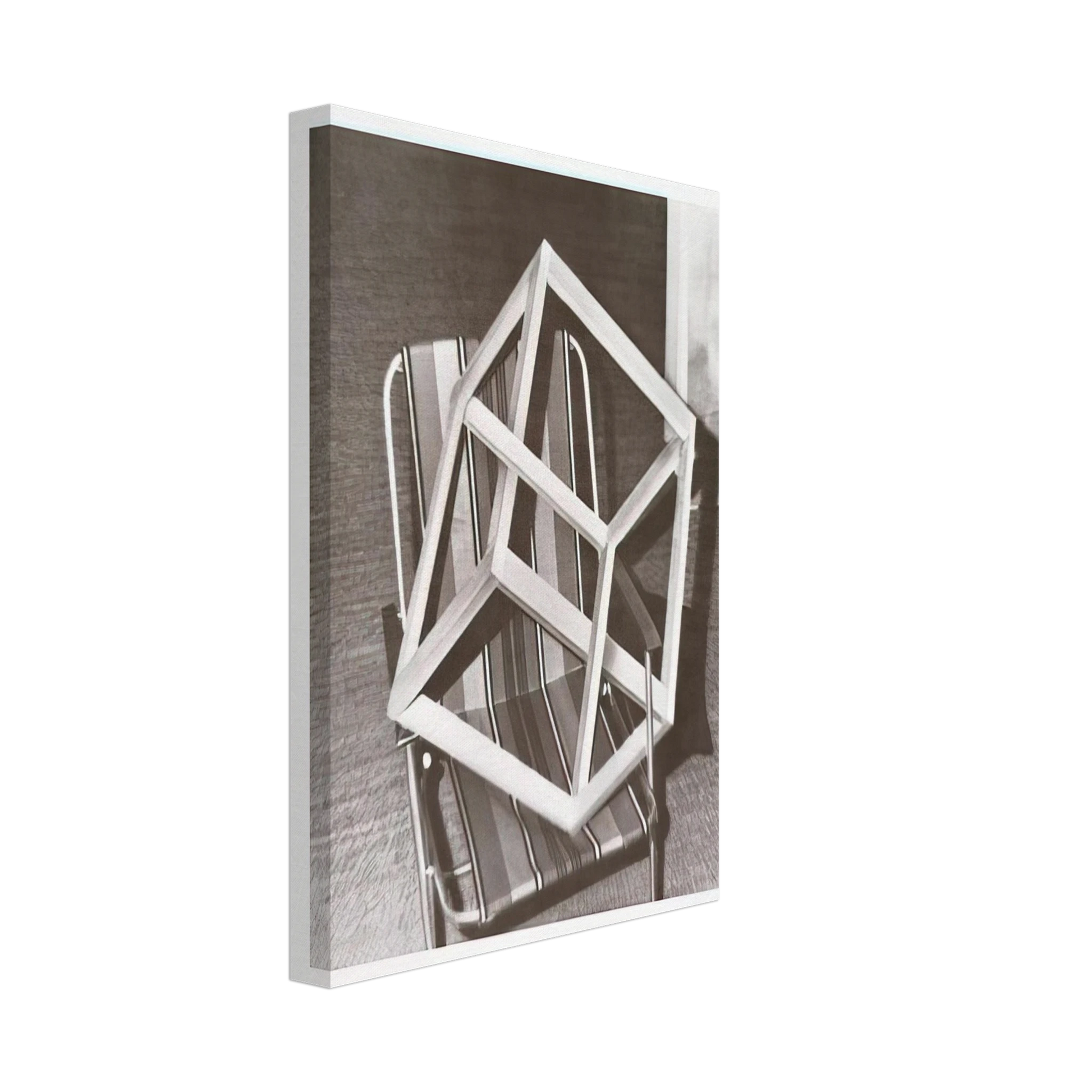 Gerhard Richter - CUBE ON LAWNCHAIR Canvas - 40x60 cm / 16x24 inches-canvas