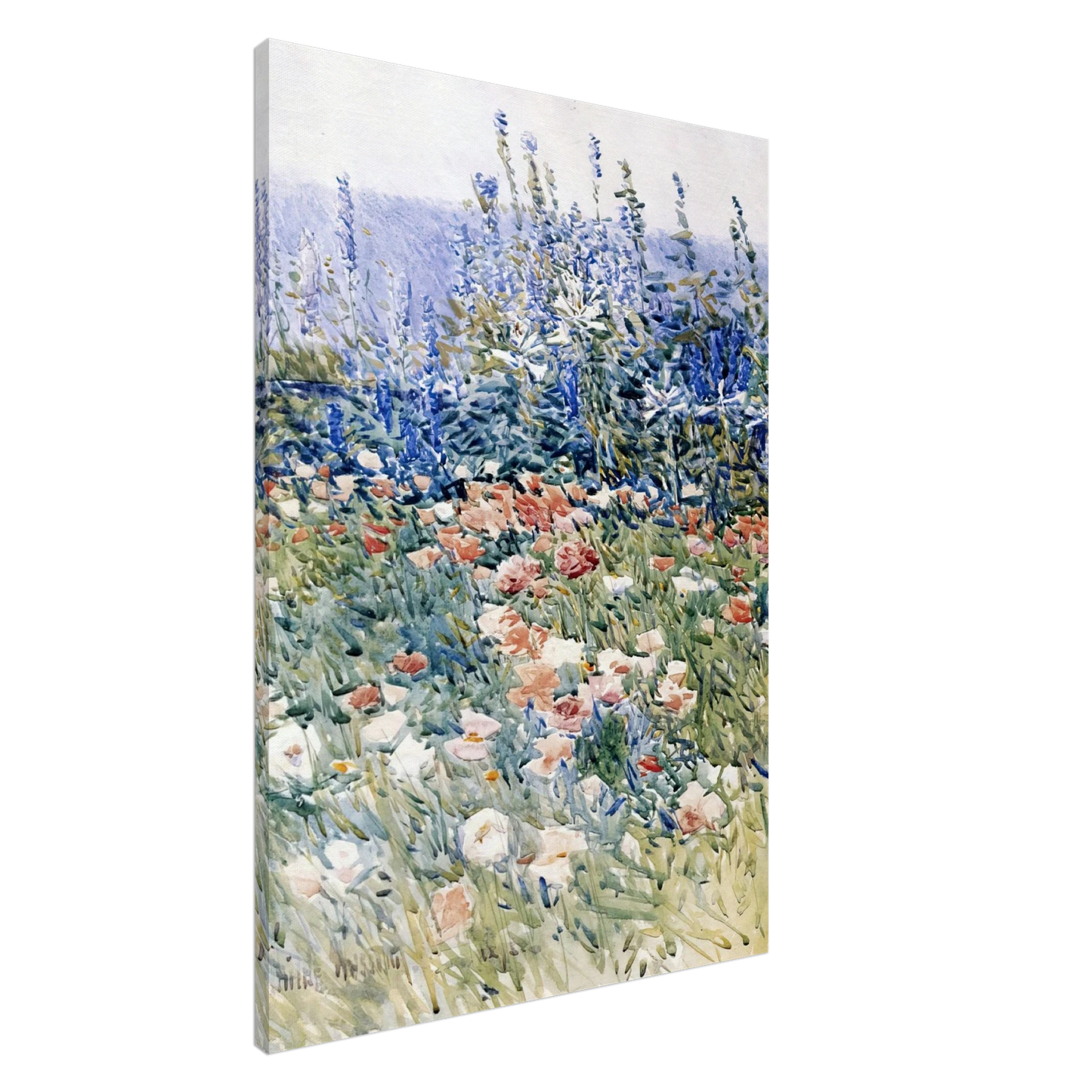 Childe Hassam - Flower Garden, Isles of Shoals Canvas - 20x30 cm / 8x12 inches-canvas