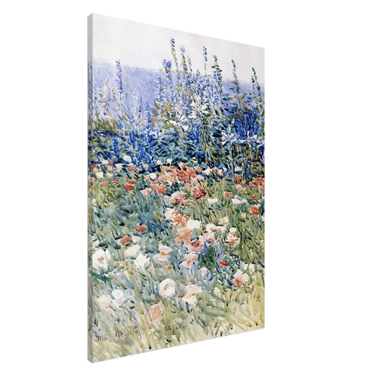 Childe Hassam - Flower Garden, Isles of Shoals Canvas - 20x30 cm / 8x12 inches-canvas