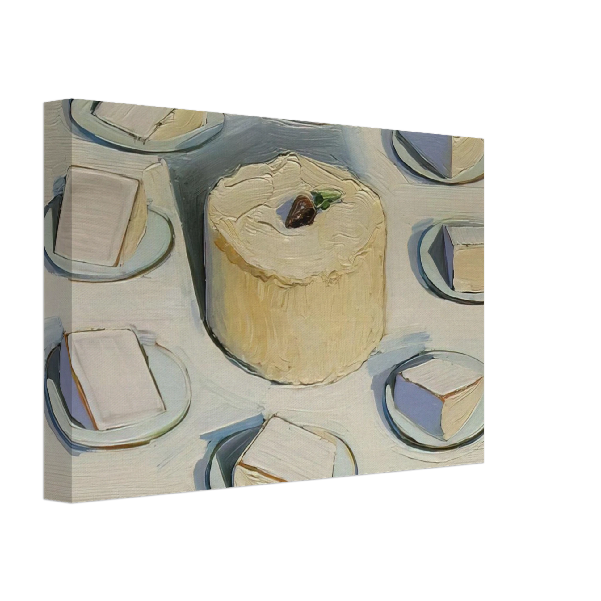 Wayne Thiebaud - Around the Cake - 1962 Canvas - 70x100 cm / 28x40 inches-canvas