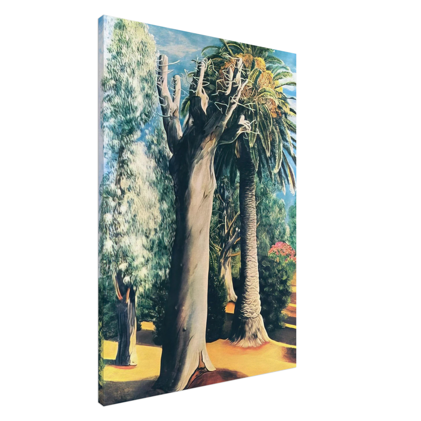 Moise Kisling - EUCALYPTUS AND PALM 1935 Canvas - 20x30 cm / 8x12 inches-canvas