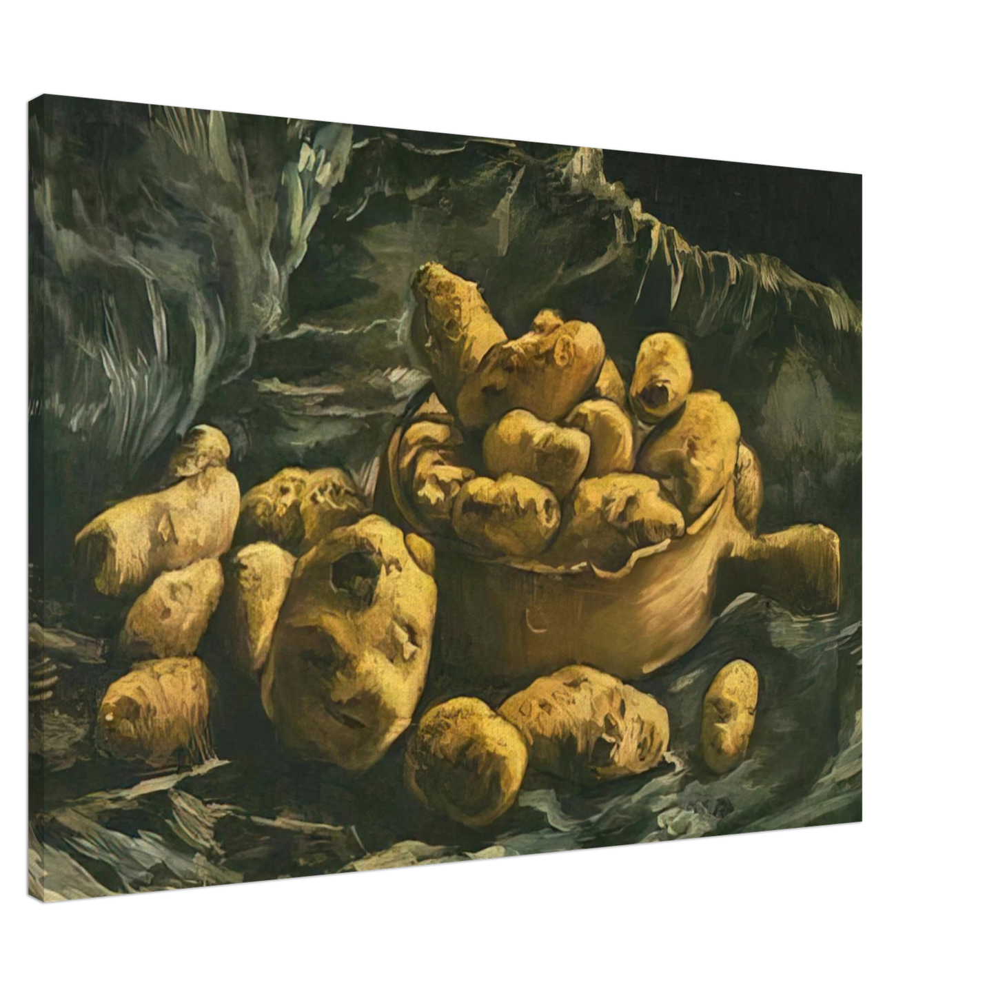 Vincent van Gogh - Still life with an Earthern bowl and potatoes Canvas - 20x30 cm / 8x12 inches-canvas