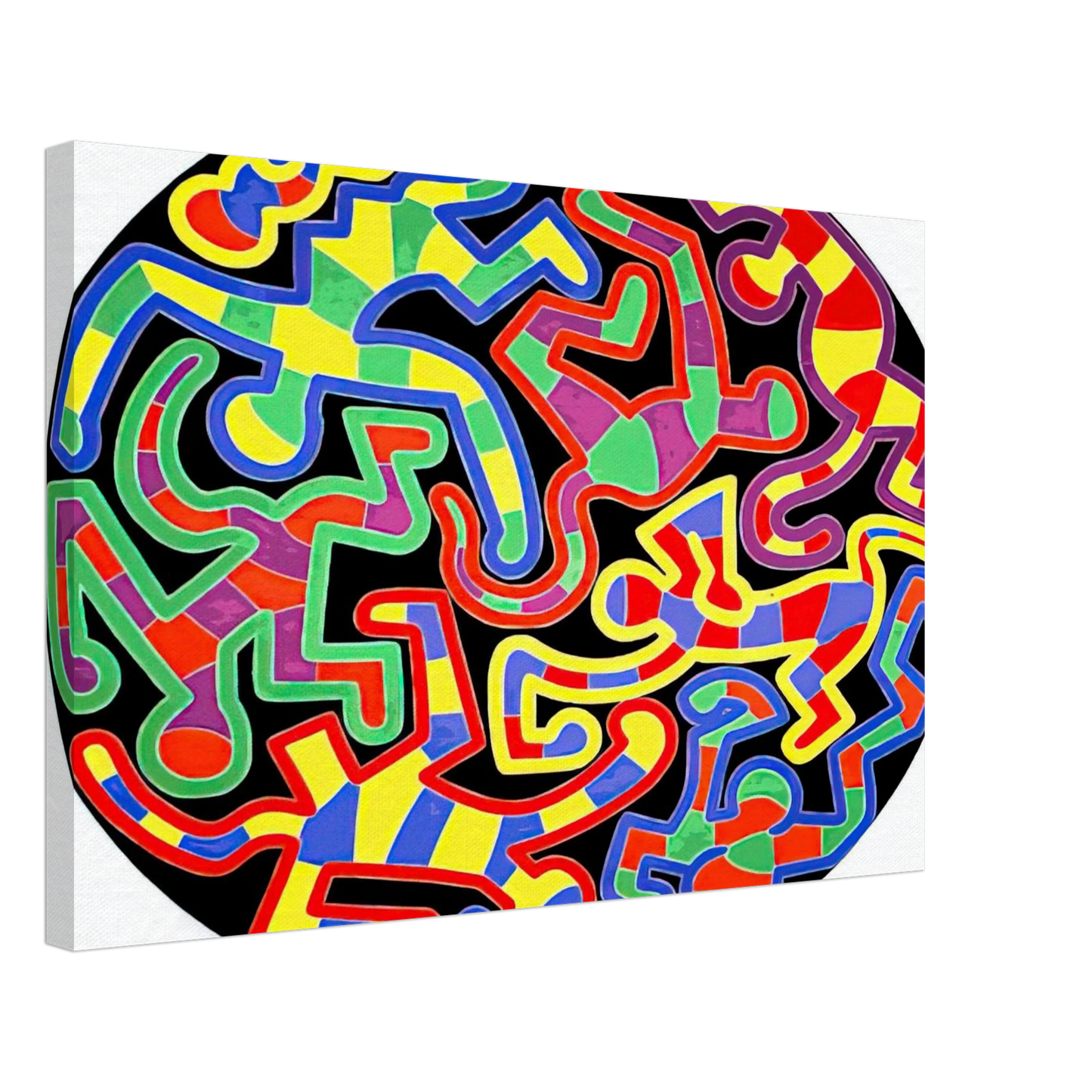 Keith Haring - MONKEY PUZZLE 1988 Canvas - 40x60 cm / 16x24 inches-canvas