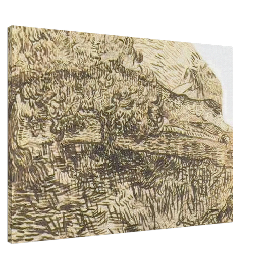 Vincent van Gogh - Olive Trees in a Mountain Landscape Canvas - 20x30 cm / 8x12 inches-canvas