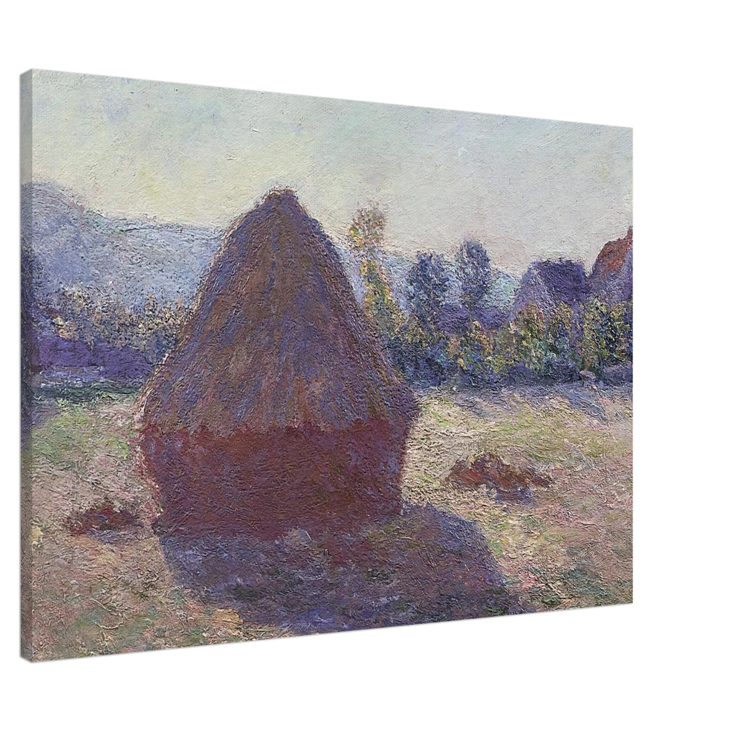 claude monet - A Haystack in the Evening Sun Canvas - 20x30 cm / 8x12 inches-canvas