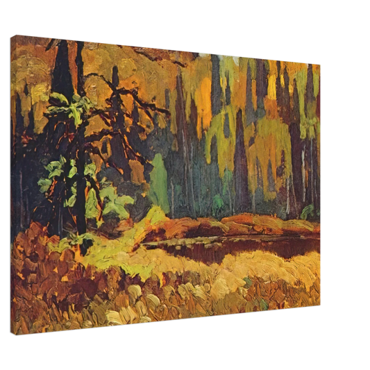 Frank Johnston - Moose Pond - 1918 Canvas - 20x30 cm / 8x12 inches-canvas