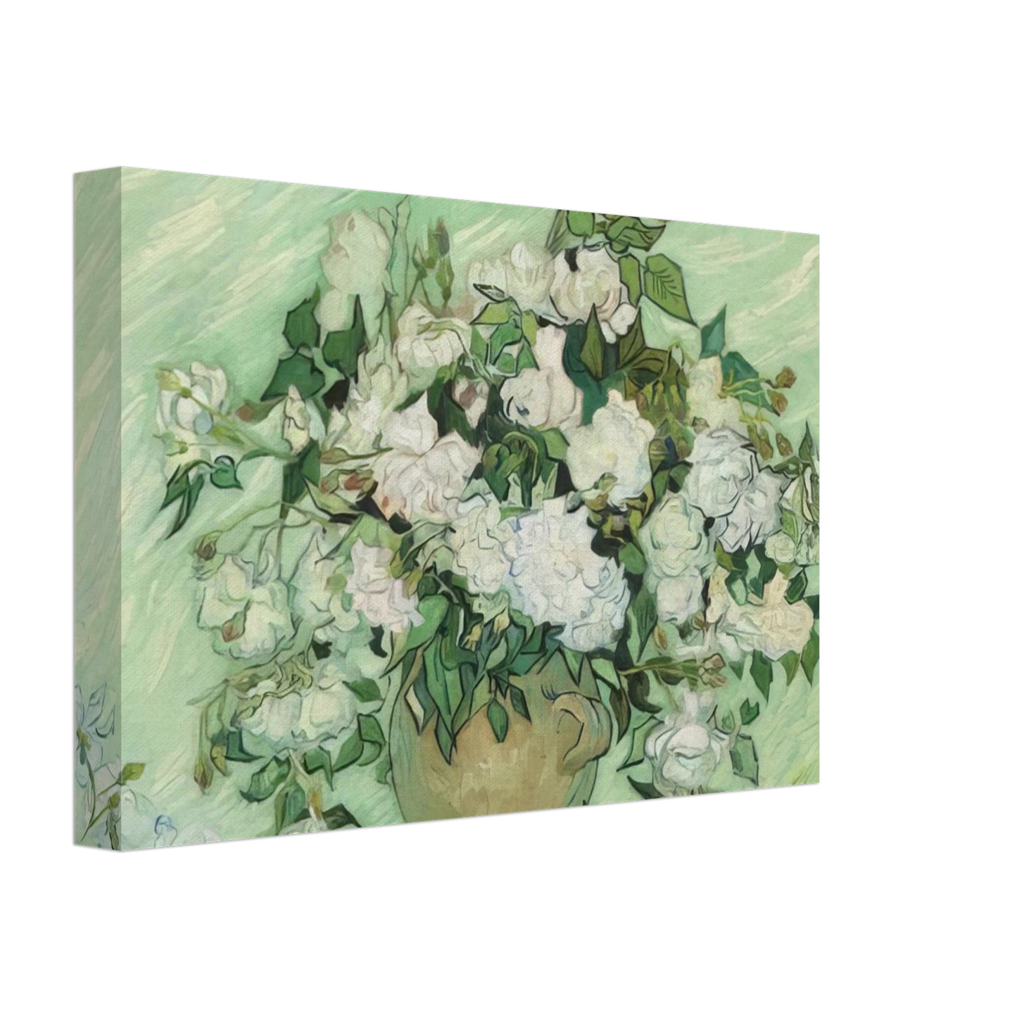 Vincent van Gogh - Vase with Pink Roses Canvas - 70x100 cm / 28x40 inches-canvas