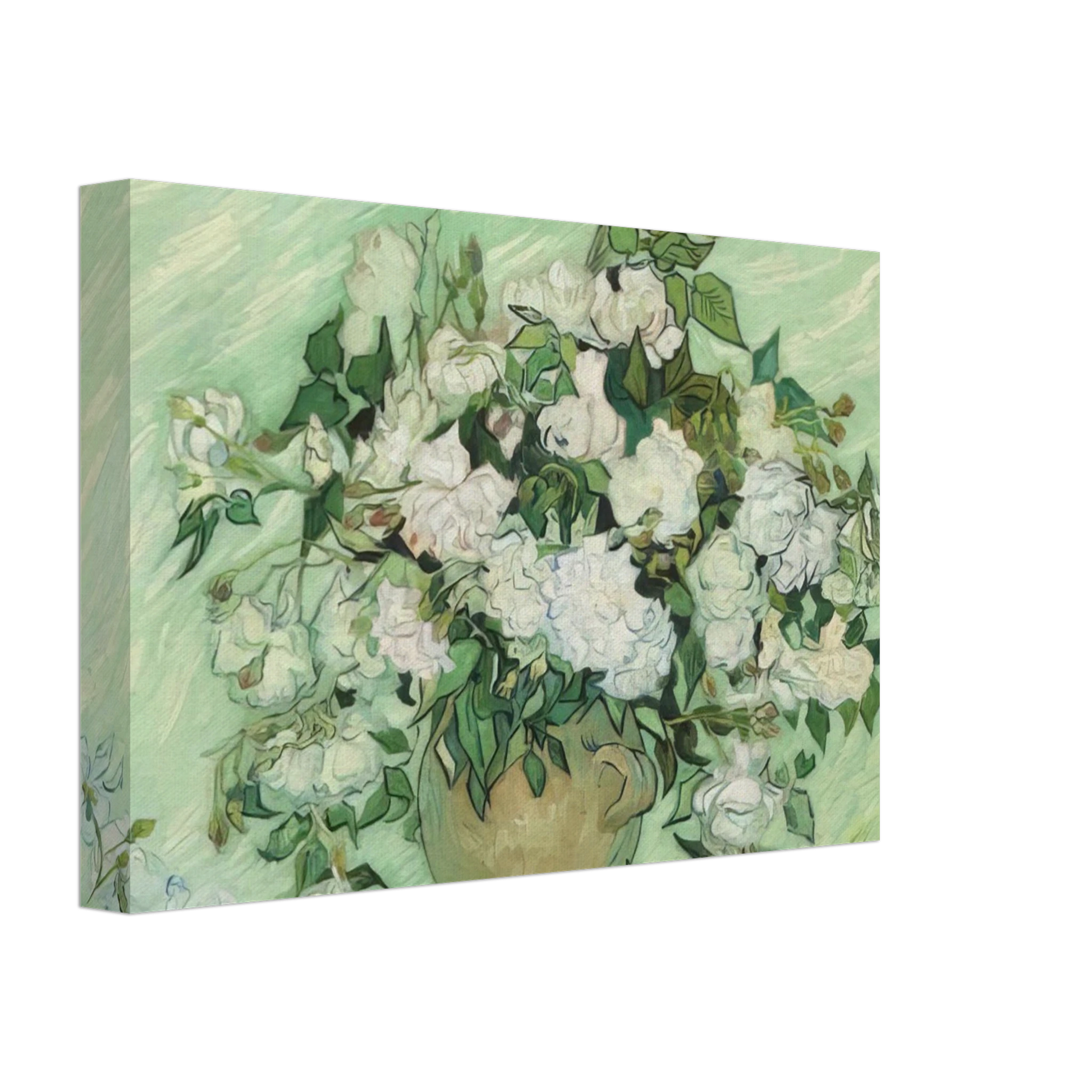 Vincent van Gogh - Vase with Pink Roses Canvas - 70x100 cm / 28x40 inches-canvas