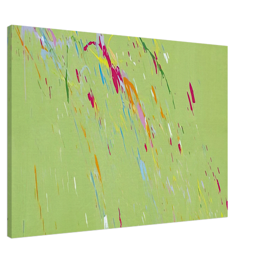 Walasse Ting - Raindrops Keep Falling on My Head - 1973 Canvas - 20x30 cm / 8x12 inches-canvas