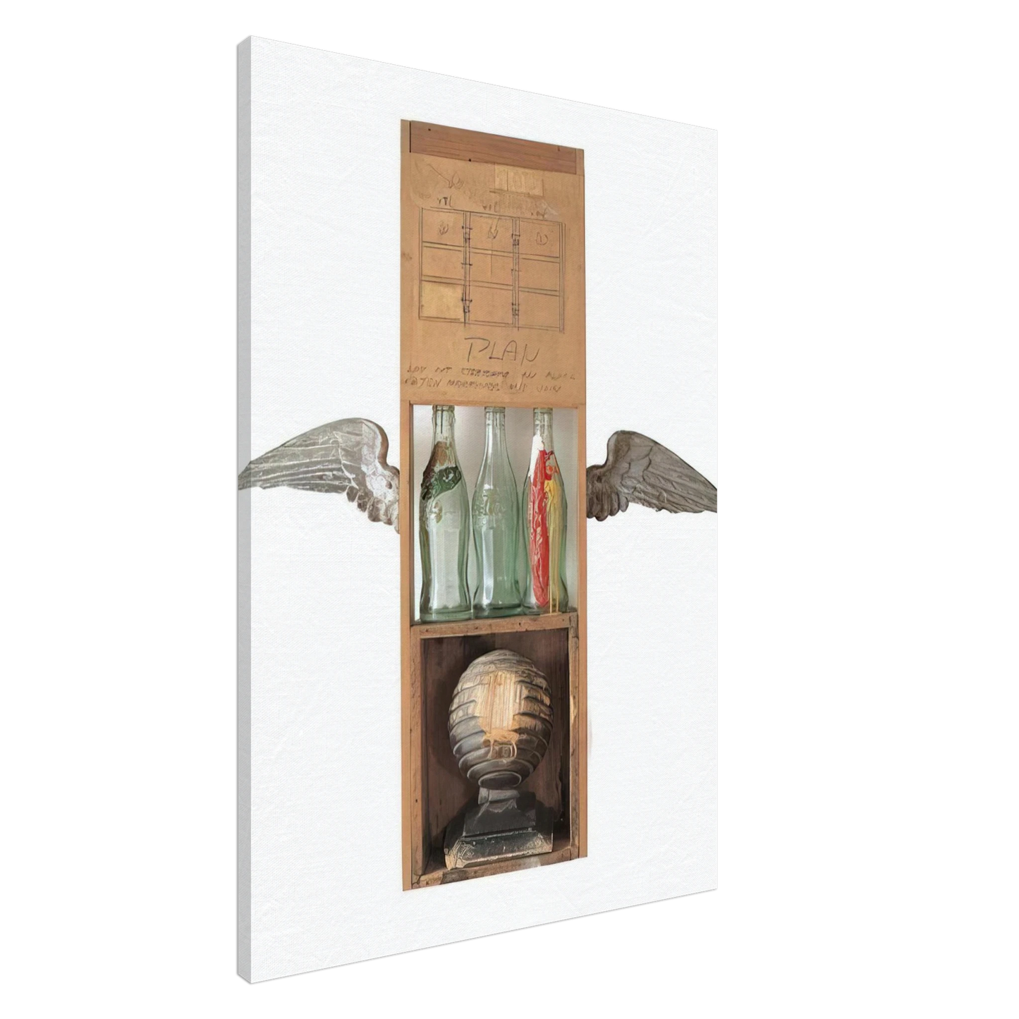 Robert Rauschenberg - COCA COLA PLAN 1958 Canvas - 20x30 cm / 8x12 inches-canvas