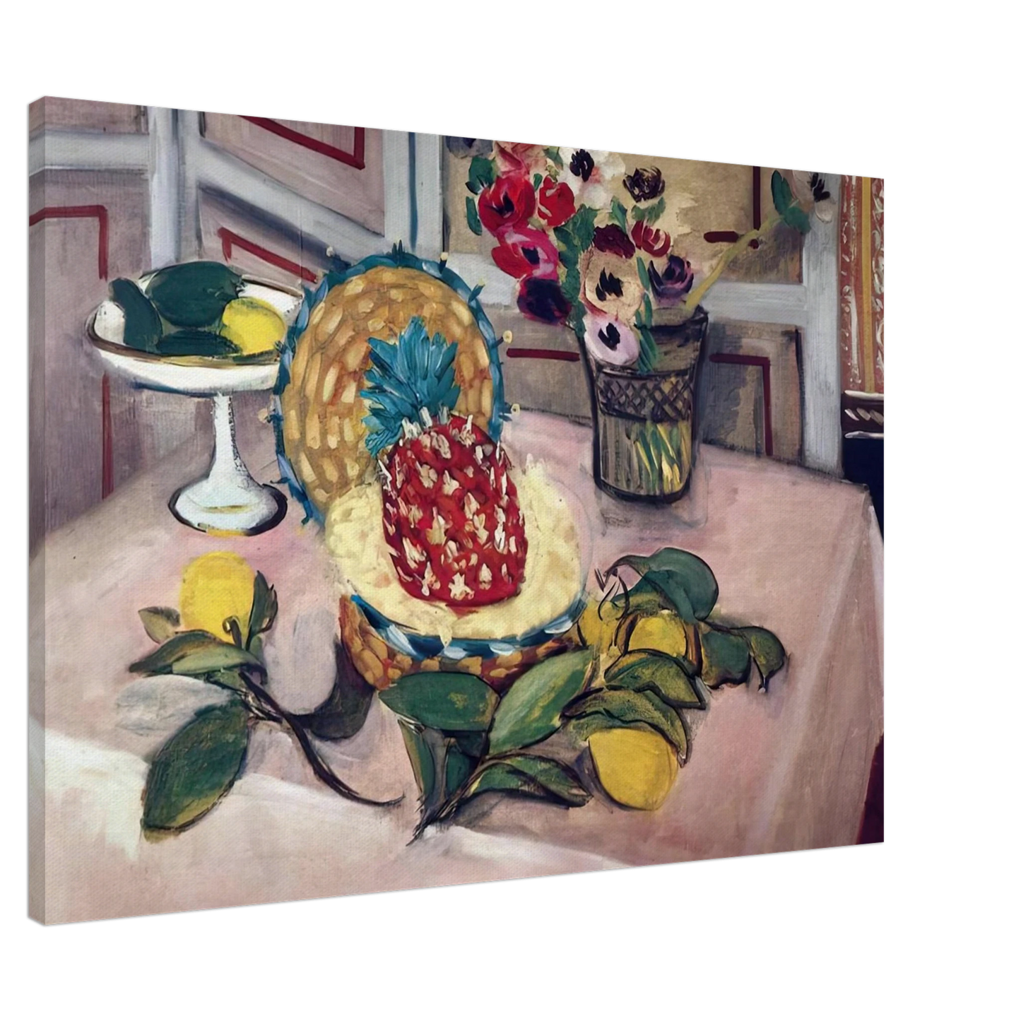 Henri Matisse - STILL LIFE WITH PINEAPPLES 1940 Canvas - 20x30 cm / 8x12 inches-canvas