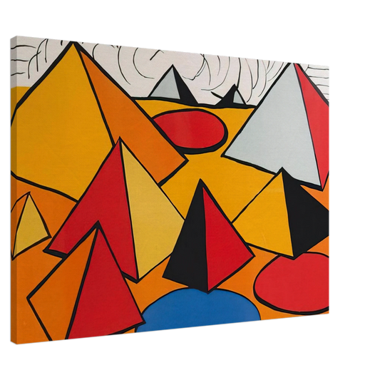 Alexander Calder - PRYAMIDS AND CLOUDS 1970 Canvas - 20x30 cm / 8x12 inches-canvas