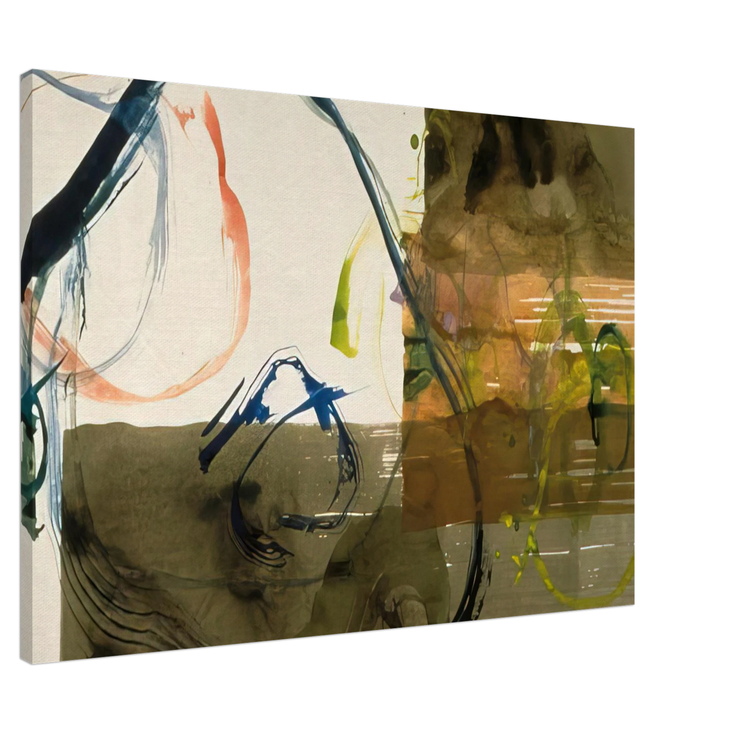 John Cage - New River Watercolor, Series I, #5 - 1988 Canvas - 20x30 cm / 8x12 inches-canvas