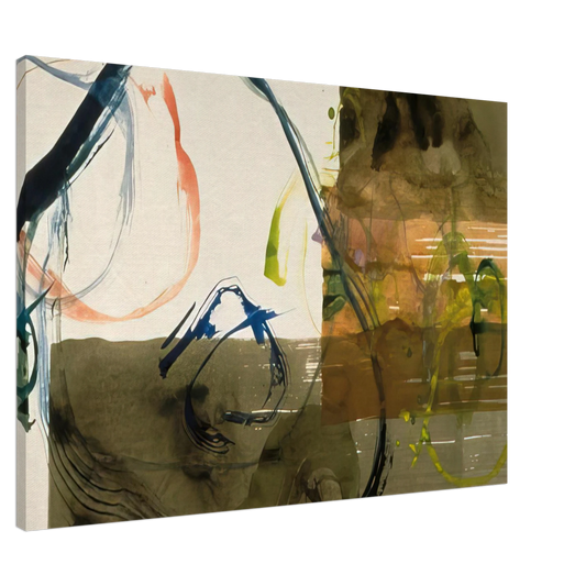 John Cage - New River Watercolor, Series I, #5 - 1988 Canvas - 20x30 cm / 8x12 inches-canvas