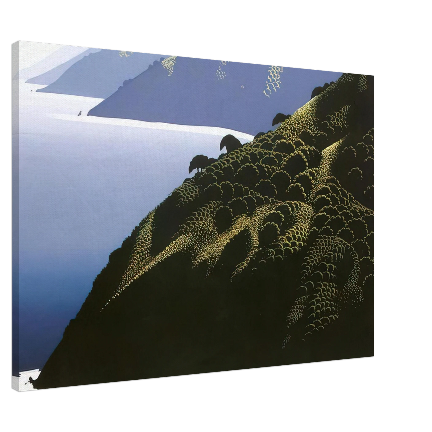 Eyvind Earle - Big Sur Calm Canvas - 20x30 cm / 8x12 inches-canvas