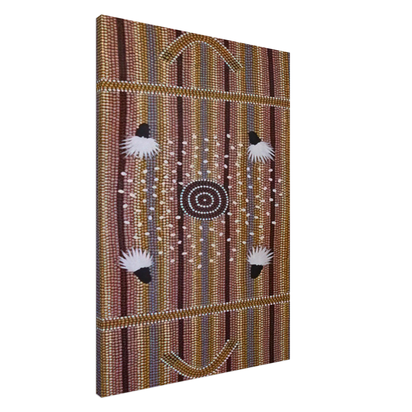 Clifford Possum Tjapaltjarri - Bush Plum Dreaming - Native Art Canvas - 20x30 cm / 8x12 inches-canvas