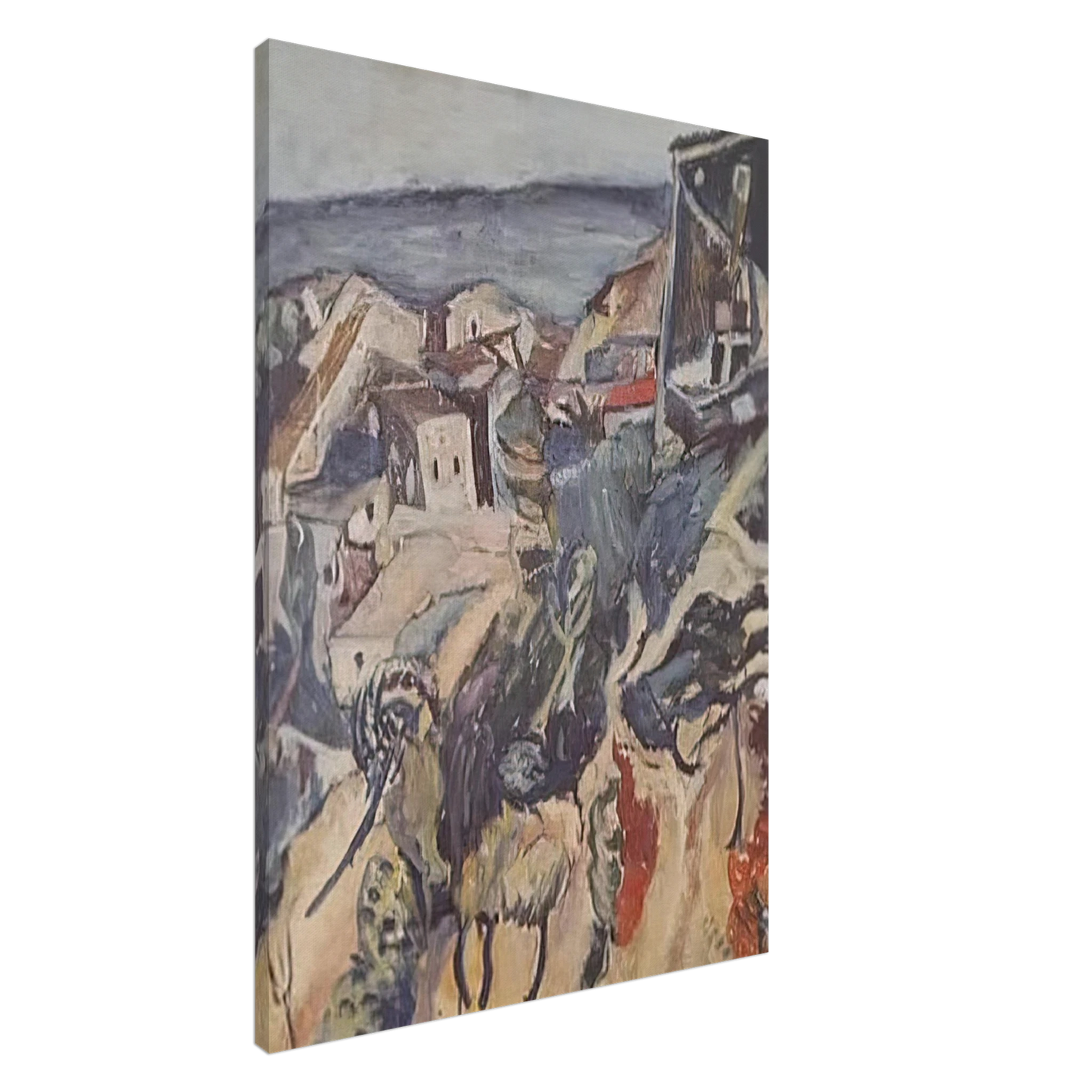 Chaim Soutine - HOUSES BY THE SEA 1918 Canvas - 20x30 cm / 8x12 inches-canvas