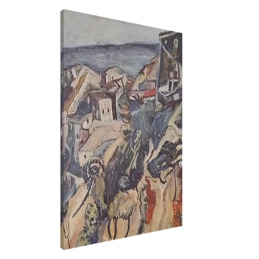 Chaim Soutine - HOUSES BY THE SEA 1918 Canvas - 20x30 cm / 8x12 inches-canvas