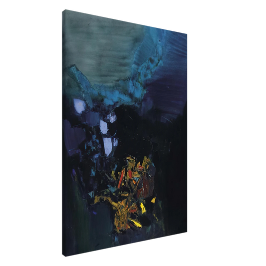 S. H. Raza - Vallee de Gorbio - Abstract Art Canvas - 20x30 cm / 8x12 inches-canvas