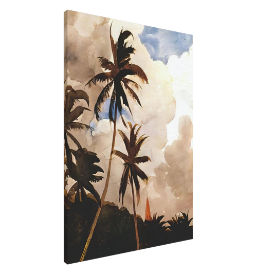 Winslow Homer - PALM TREES BAHAMAS Canvas - 20x30 cm / 8x12 inches-canvas