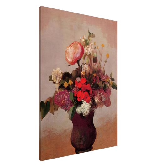 Odilon Redon - FLOWERS IN AA BROWN VASE Canvas - 20x30 cm / 8x12 inches-canvas