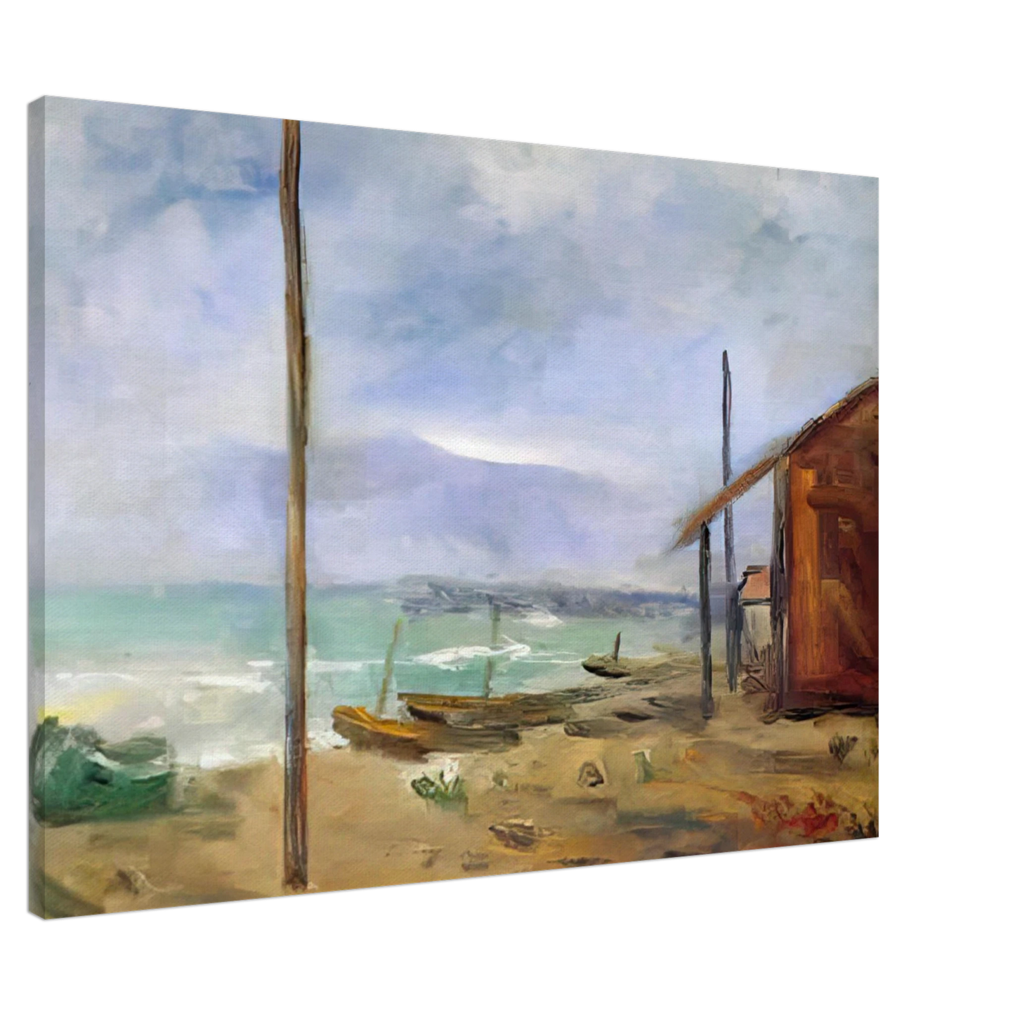 Carlo Carra - PIOGGIA AL MARE 1929 Canvas - 20x30 cm / 8x12 inches-canvas