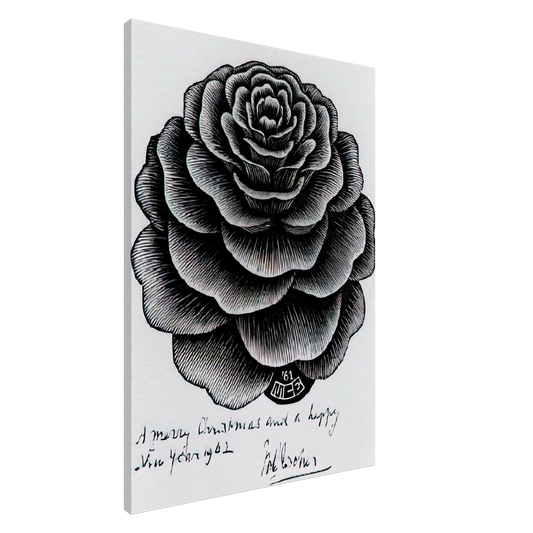MC Escher - MERRY CHRISTMAS HAPPY NEW YEAR Canvas - 20x30 cm / 8x12 inches-canvas