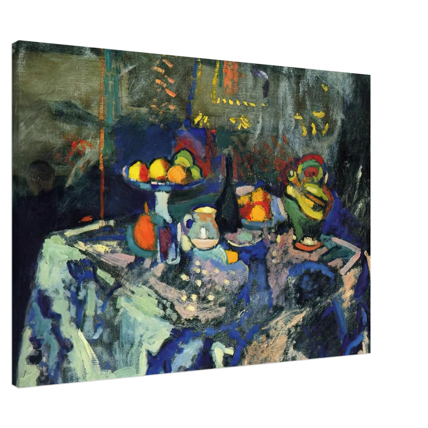 Henri Matisse - STILL LIFE WITH VASE BOTTLE AND FRUIT Canvas - 20x30 cm / 8x12 inches-canvas