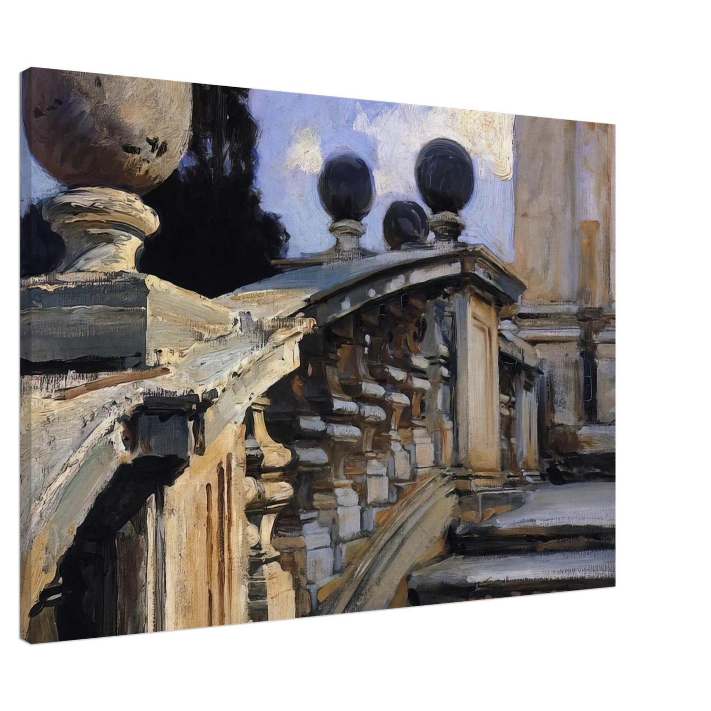 John Singer Sargent - The Steps of the Church of S. S. Domenico-e-Siste in Rome Canvas - 20x30 cm / 8x12 inches-canvas