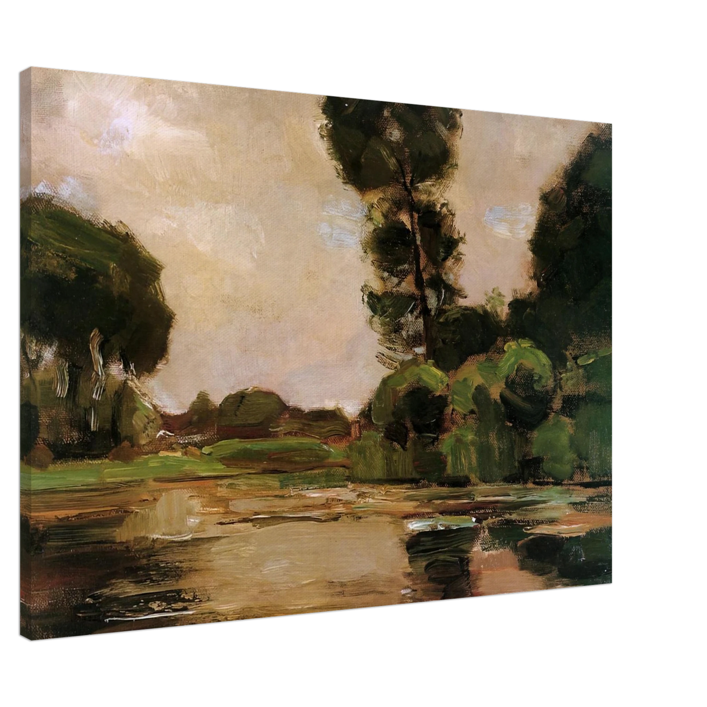 Piet Mondrian - Lonely tree at the Gein Sun Canvas - 20x30 cm / 8x12 inches-canvas