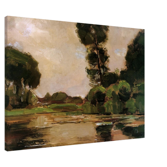 Piet Mondrian - Lonely tree at the Gein Sun Canvas - 20x30 cm / 8x12 inches-canvas