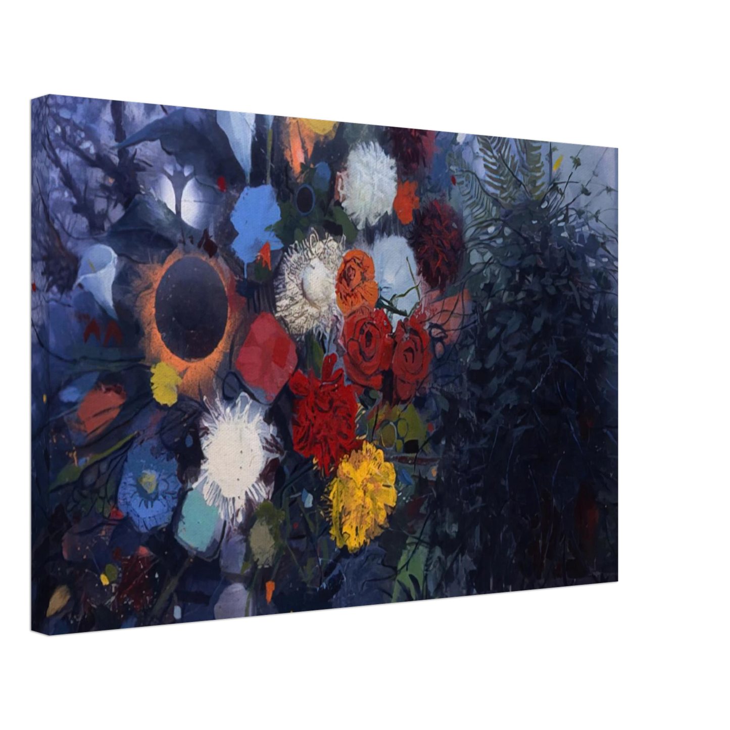 Gebre Kristos Desta - Flowers No. 1 - 1975 Canvas - 70x100 cm / 28x40 inches-canvas