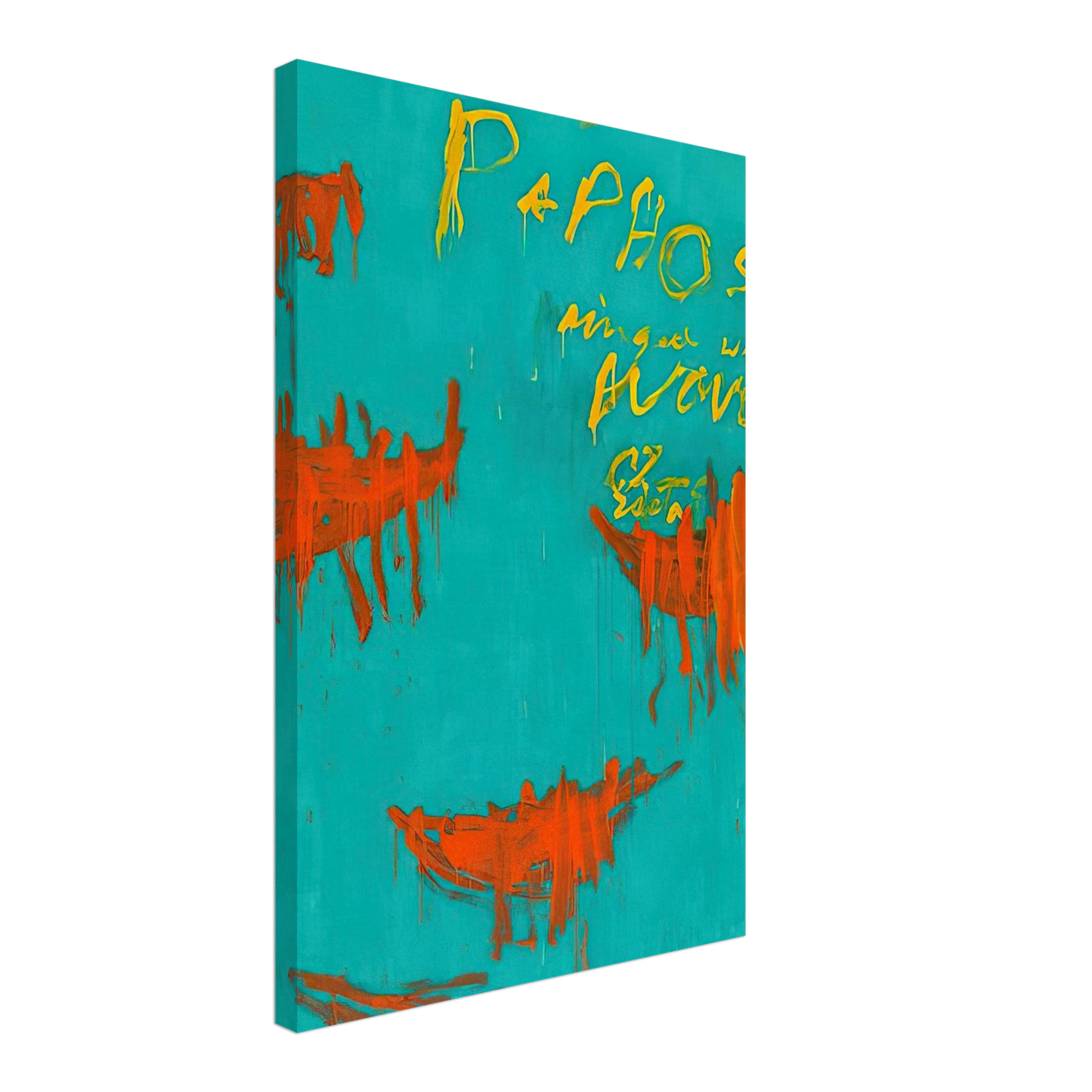 Cy Twombly - Leaving Paphos Ringed With Waves III Canvas - 40x60 cm / 16x24 inches-canvas