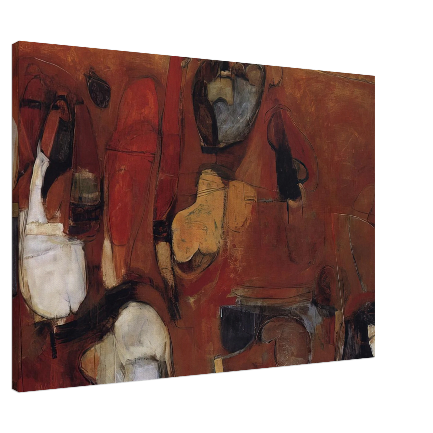 Brett Whiteley - Untitled Red Painting - 1960 Canvas - 20x30 cm / 8x12 inches-canvas