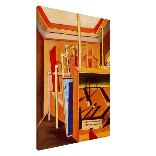 Giorgio de Chirico - METAPHYSICAL INTERIOR OF STUDIO 1948 Canvas - 20x30 cm / 8x12 inches-canvas