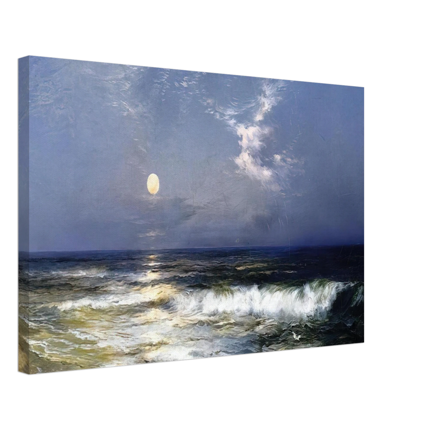 Thomas Moran - Moonlit Seascape Canvas - 70x100 cm / 28x40 inches-canvas