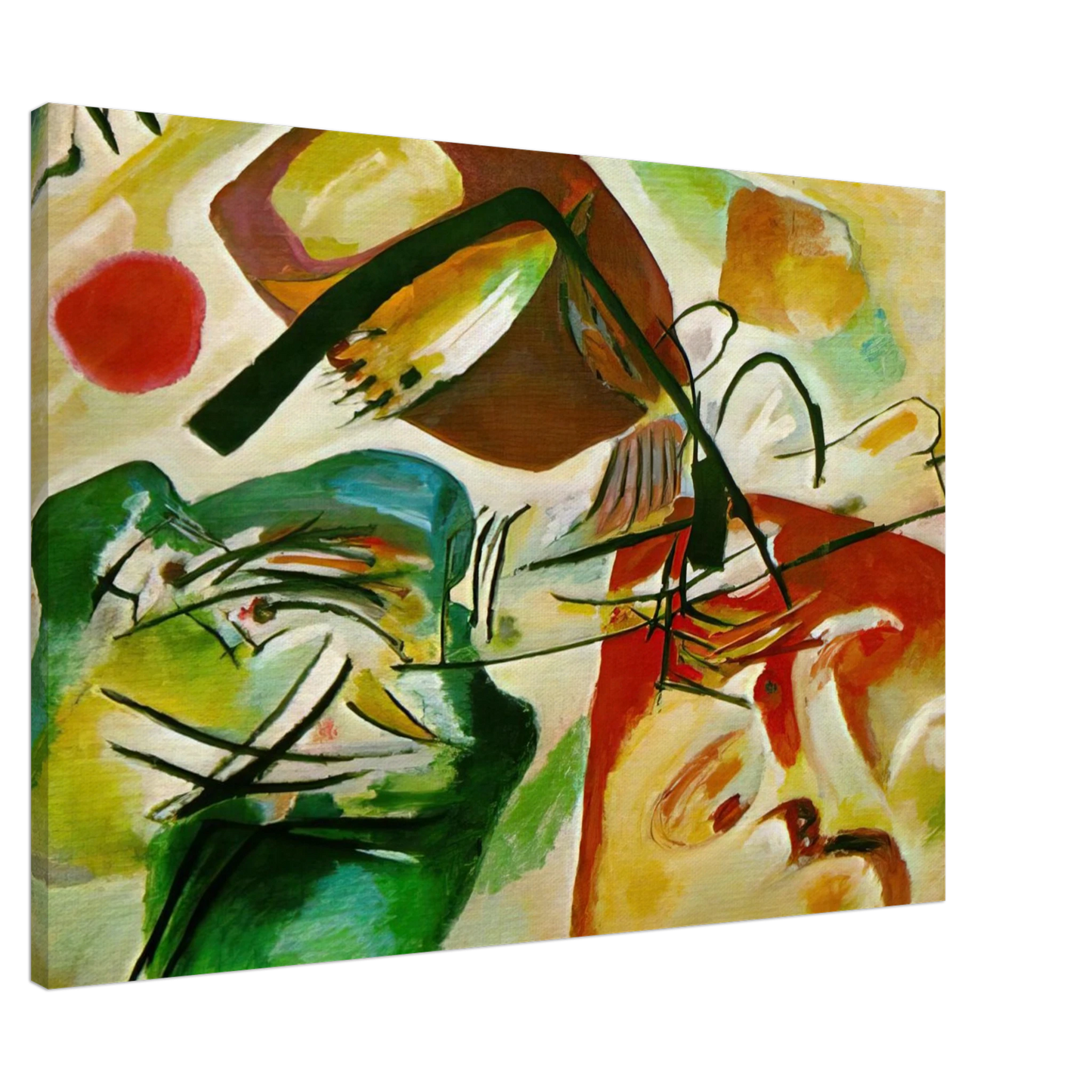 Wassily Kandinsky - PICTURE WITH A BLACK ARCH 1912 Canvas - 20x30 cm / 8x12 inches-canvas