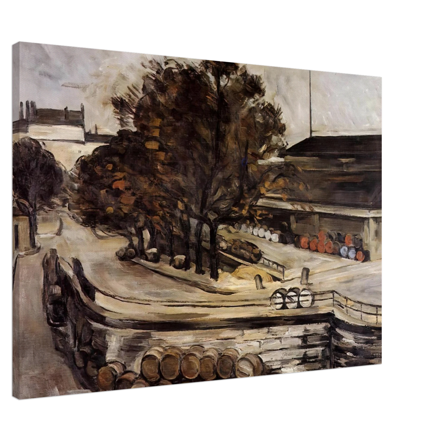 Paul Cezanne - The Wine Market at Jussieu Canvas - 20x30 cm / 8x12 inches-canvas