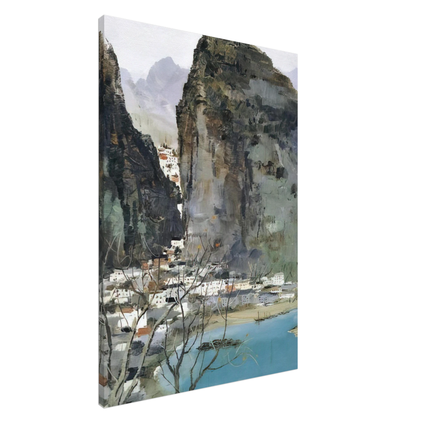 Wu Guanzhong - Scenery of Guilin - 1973 Canvas - 20x30 cm / 8x12 inches-canvas