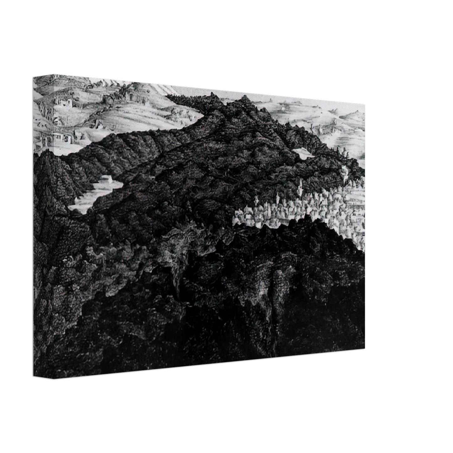 MC Escher - LAVA FLOW FROM ETNA Canvas - 70x100 cm / 28x40 inches-canvas