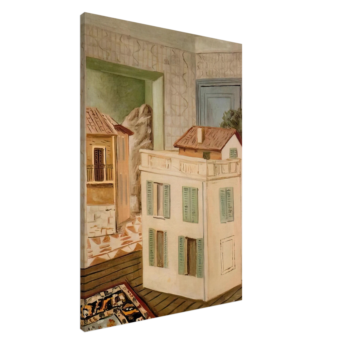 Giorgio de Chirico - THE HOUSE IN THE HOUSE Canvas - 20x30 cm / 8x12 inches-canvas