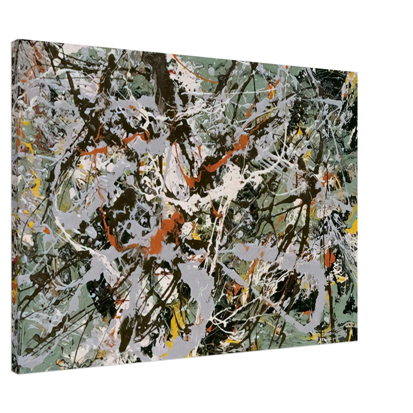 Jackson Pollock - UNTITLED GREEN SILVER 1949 Canvas - 20x30 cm / 8x12 inches-canvas