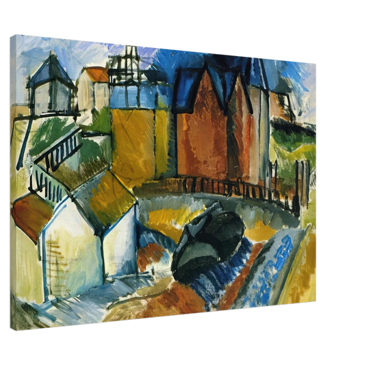 Raoul Dufy - THE BEACH AT HAVRE 1910 Canvas - 20x30 cm / 8x12 inches-canvas