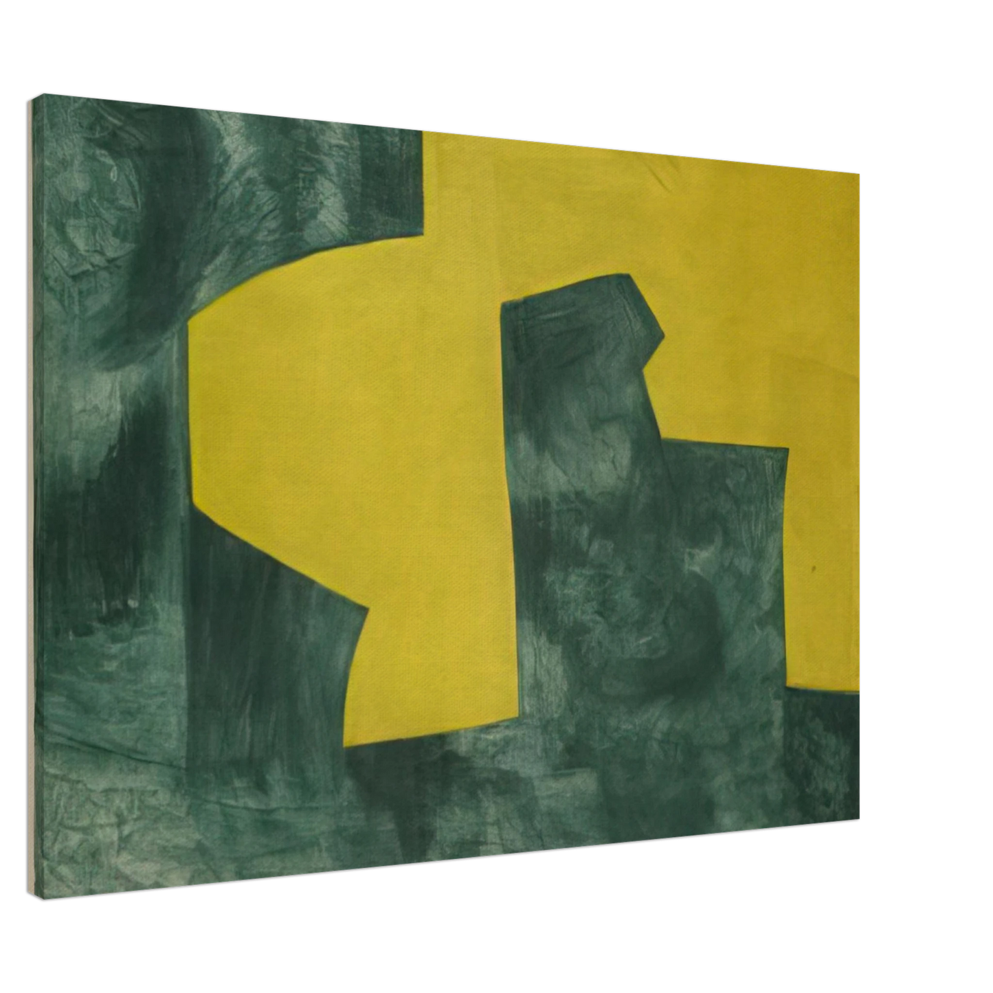 Serge Poliakoff - Composition verte et jaune - 1966 Canvas - 20x30 cm / 8x12 inches-canvas