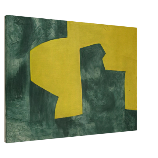 Serge Poliakoff - Composition verte et jaune - 1966 Canvas - 20x30 cm / 8x12 inches-canvas