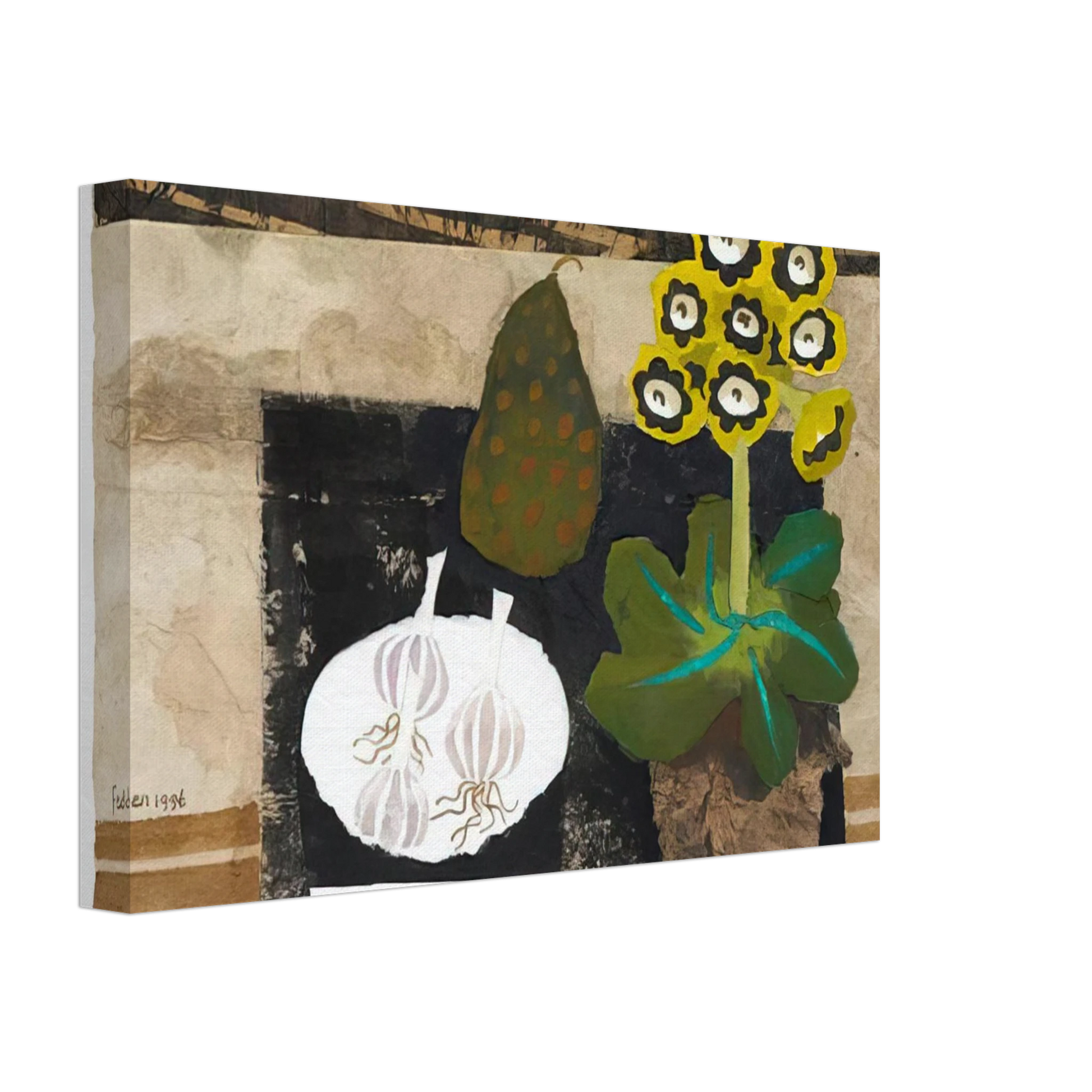 Mary Fedden - Auricula - 1996 Canvas - 40x60 cm / 16x24 inches-canvas