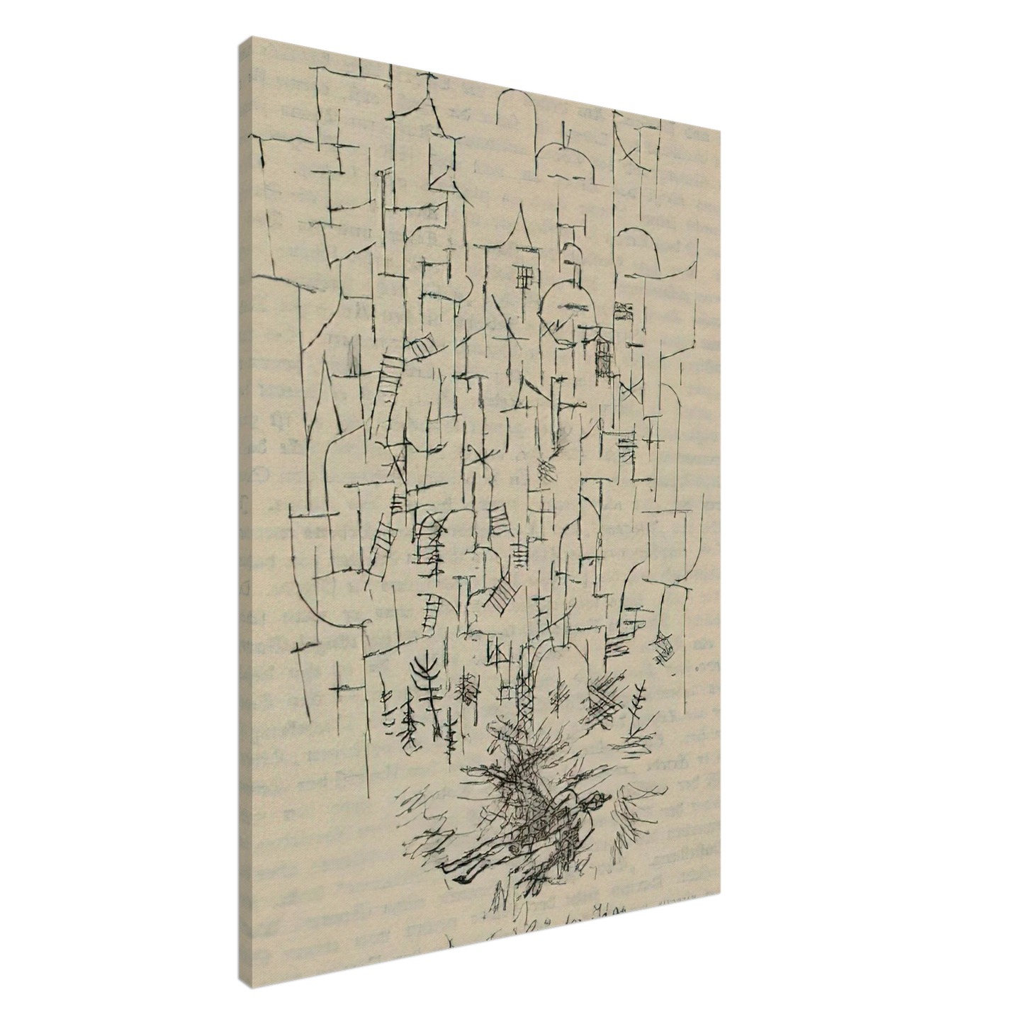 Paul Klee - DEATH FOR THE IDEA 1915 Canvas - 20x30 cm / 8x12 inches-canvas