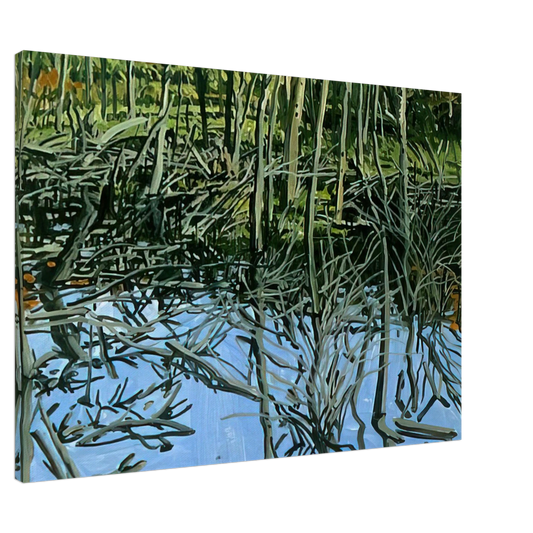 Neil Welliver - Study for Low Water - Knight's Flowage - 1980 Canvas - 20x30 cm / 8x12 inches-canvas