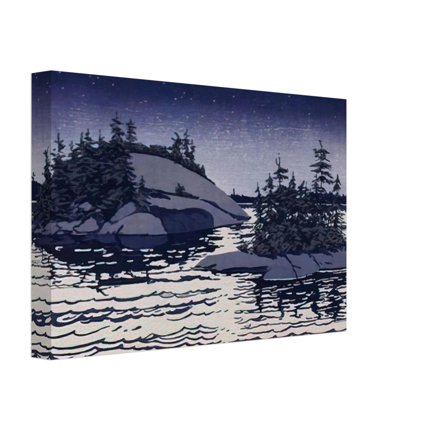 Neil Welliver - Islands Allagash - 1990 Canvas - 40x60 cm / 16x24 inches-canvas